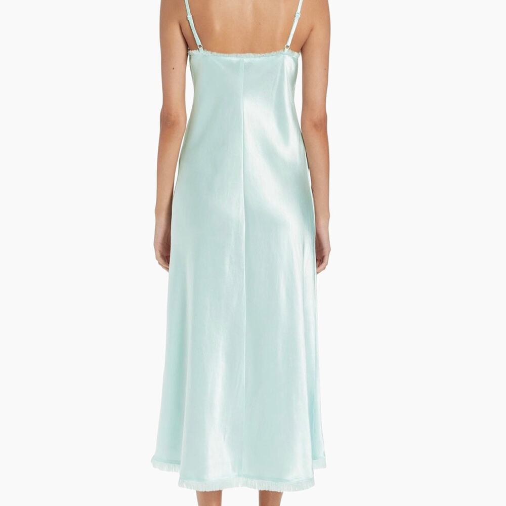 NWT Vince Satin Frayed-Edge Bias Camisole Dress Large - Picture 4 of 8